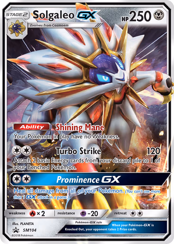 Solgaleo GX SM104 Pokemon card
