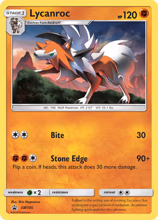 Lycanroc SM105 Pokemon card