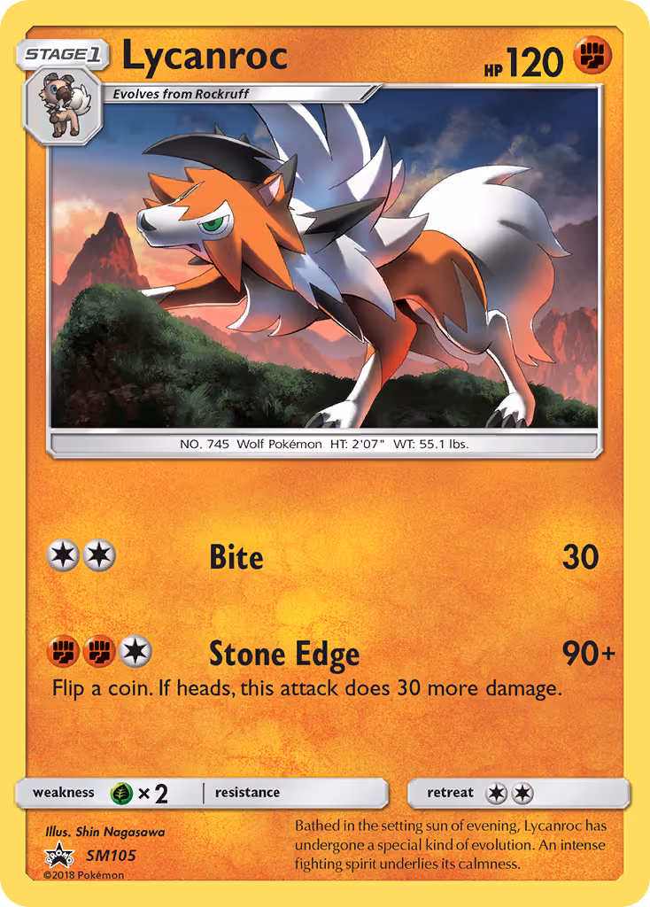 Lycanroc SM105 Pokemon card