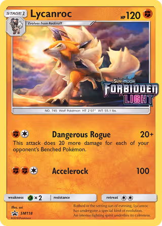 Lycanroc SM118 Pokemon card