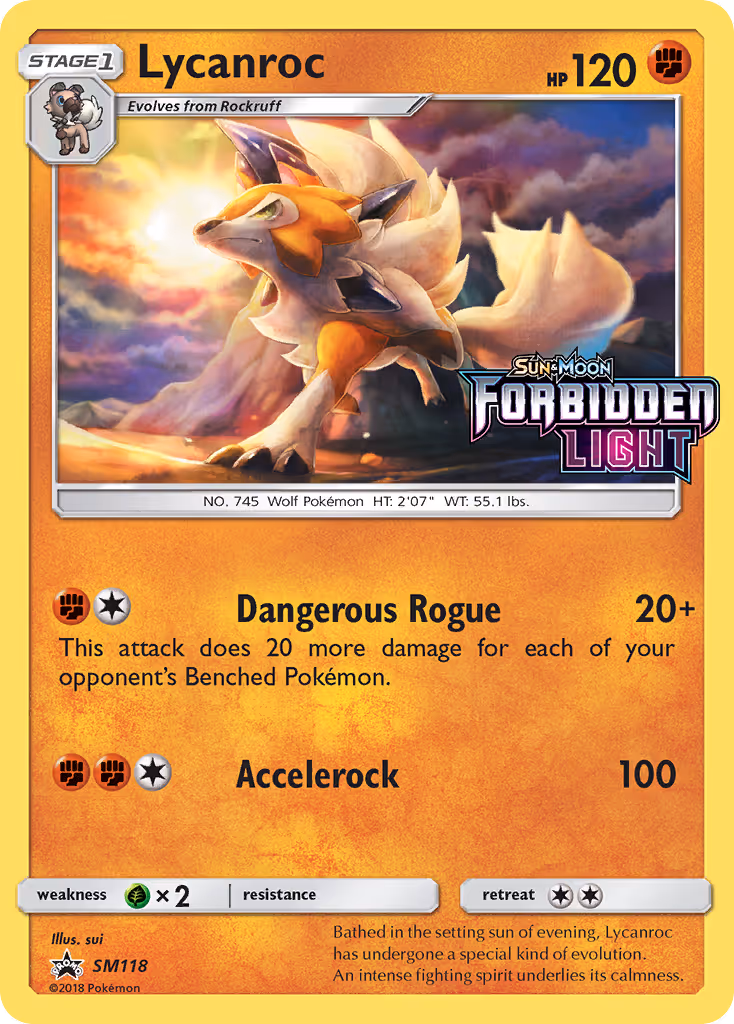 Lycanroc SM118 Pokemon card