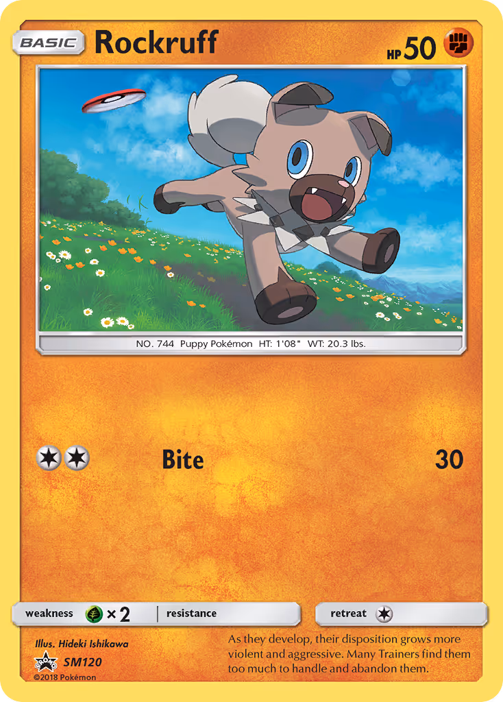 Rockruff SM120 Pokemon card