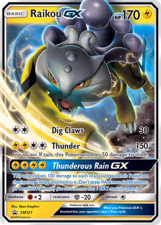 Raikou GX SM121 Pokemon card