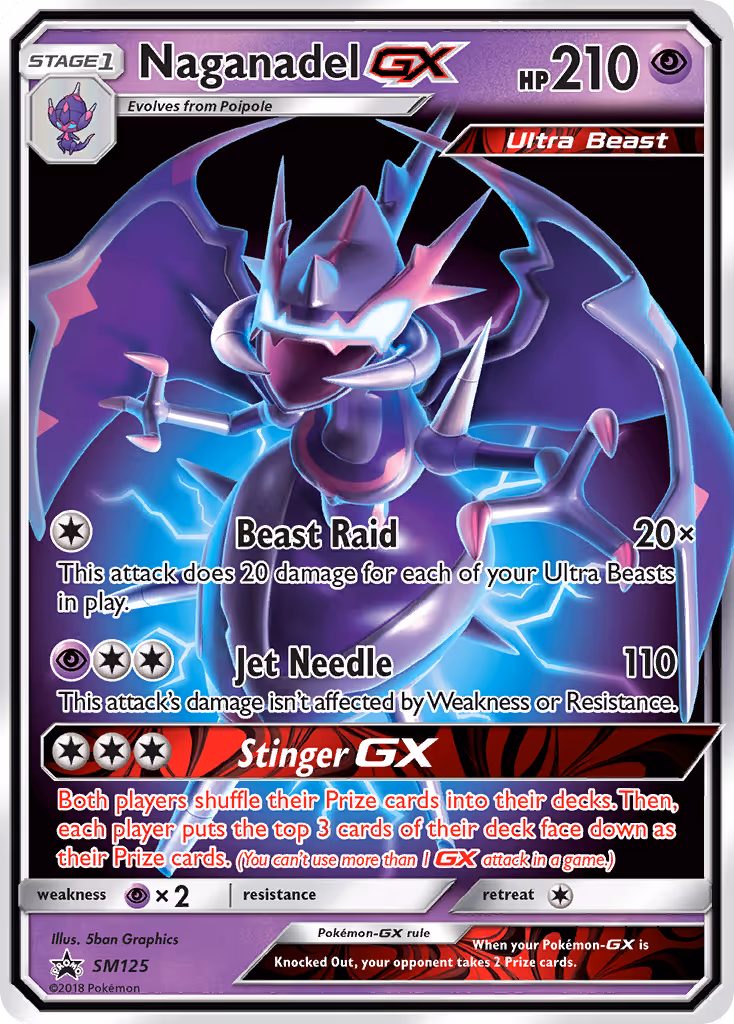Naganadel GX SM125 Pokemon card