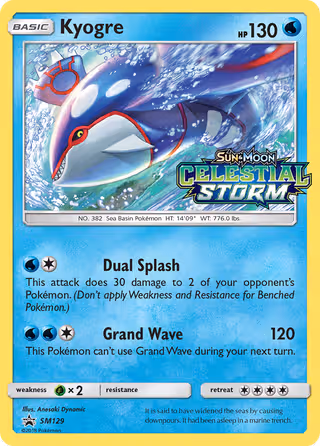 Kyogre SM129 Pokemon card