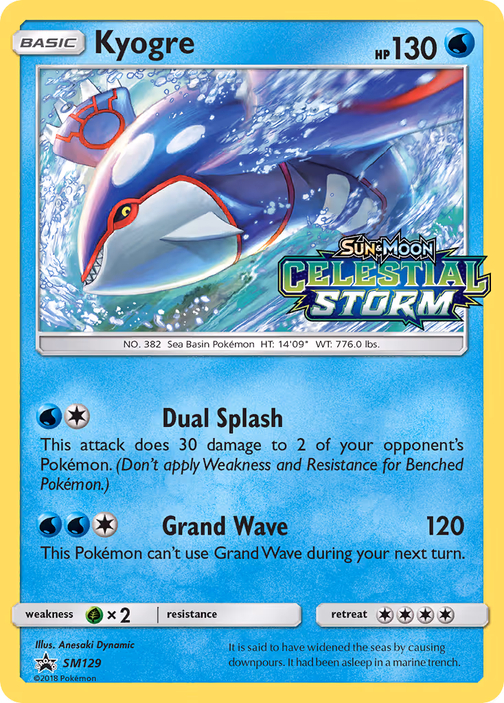 Kyogre SM129 Pokemon card