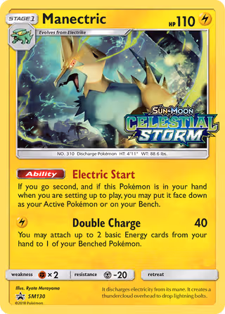 Manectric SM130 Pokemon card