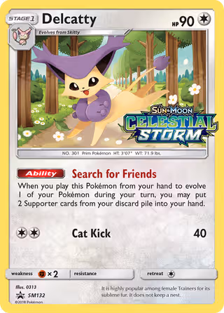 Delcatty SM132 Pokemon card