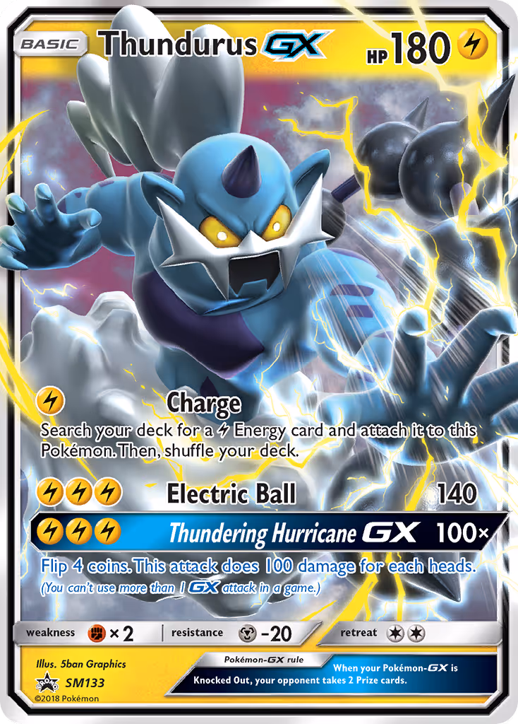 Thundurus GX SM133 Pokemon card