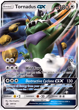 Tornadus GX SM134 Pokemon card