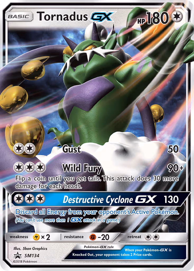 Tornadus GX SM134 Pokemon card