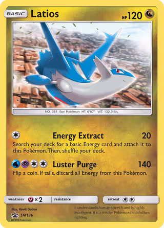 Latios SM136 Pokemon card