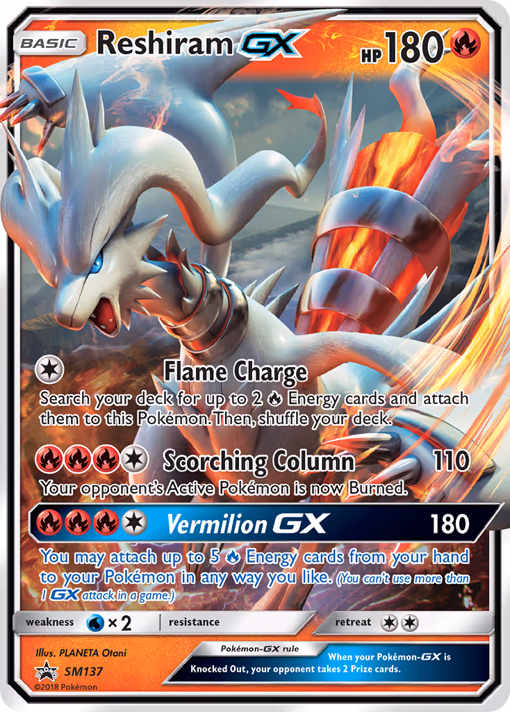 Reshiram GX SM137 Pokemon card