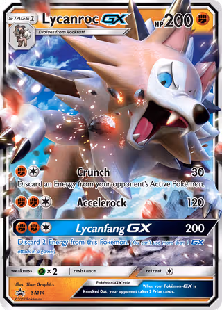 Lycanroc GX SM14 Pokemon card