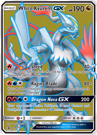 White Kyurem GX SM141 Pokemon card