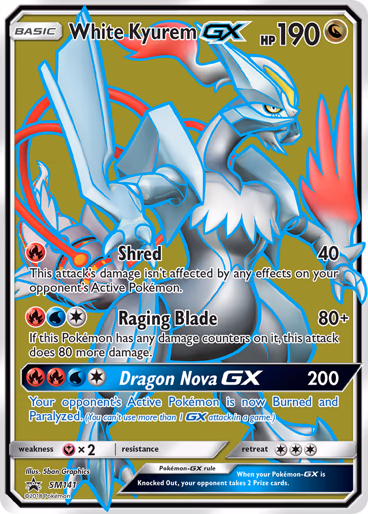 White Kyurem GX SM141 Pokemon card
