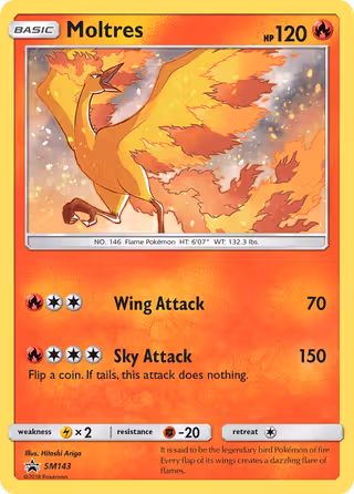 Moltres SM143 Pokemon card