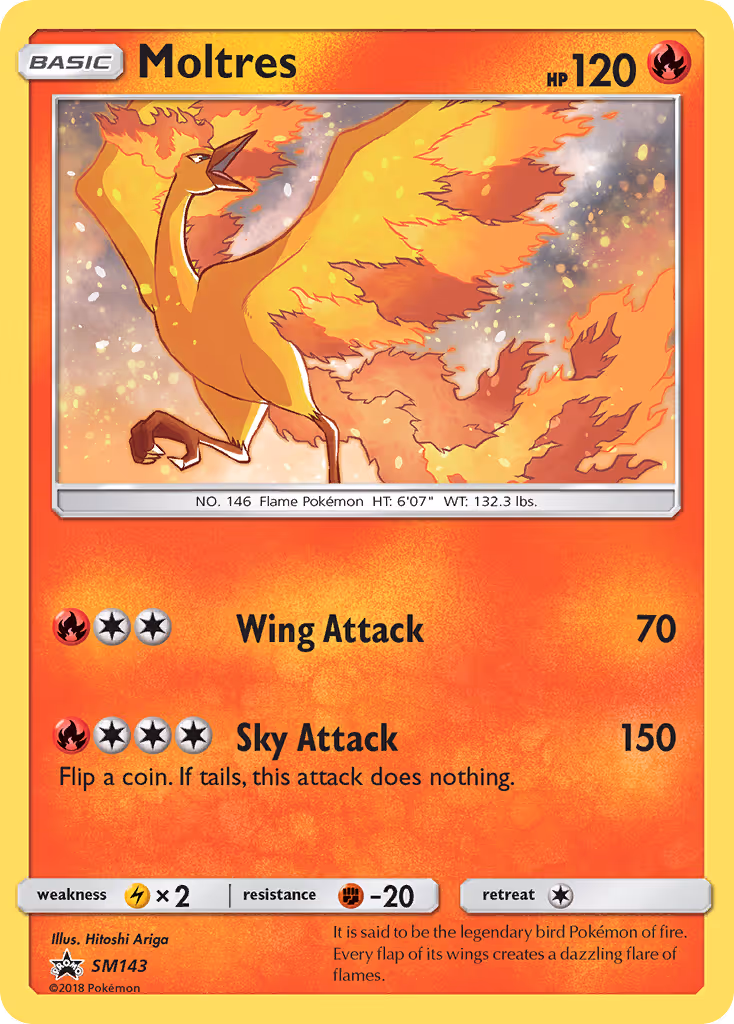 Moltres SM143 Pokemon card