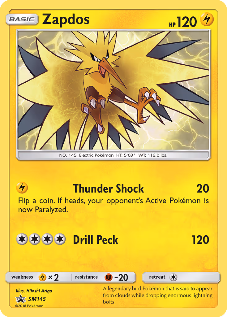 Zapdos SM145 Pokemon card