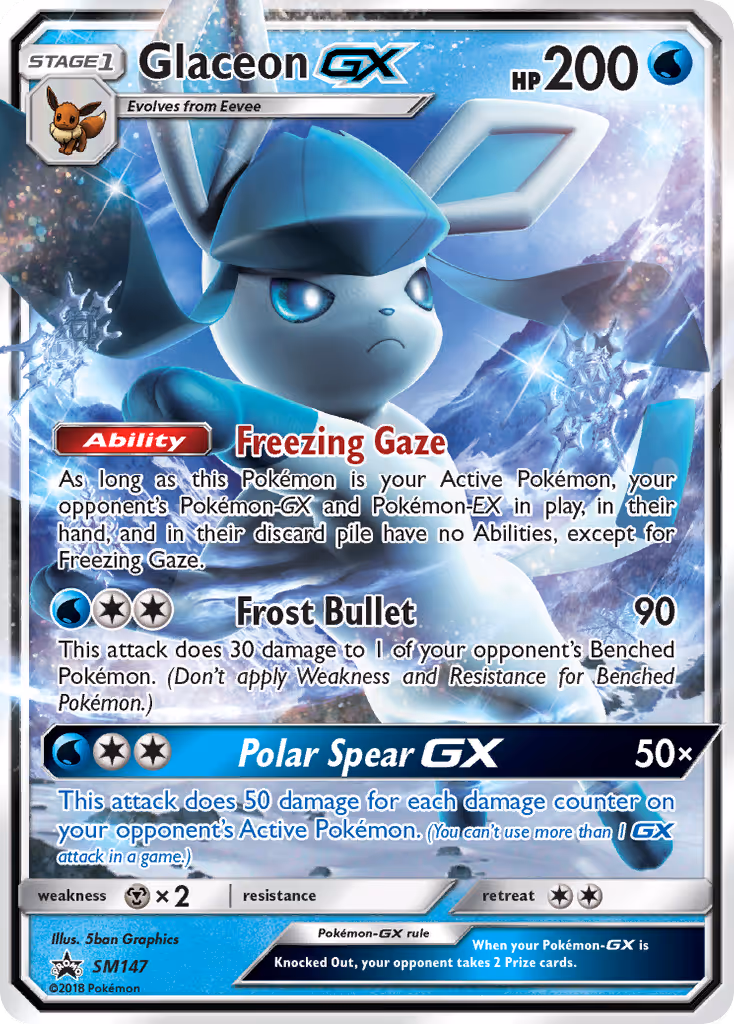 Glaceon GX SM147 Pokemon card