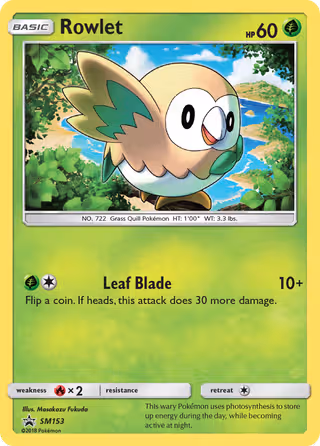 Rowlet SM153 Pokemon card