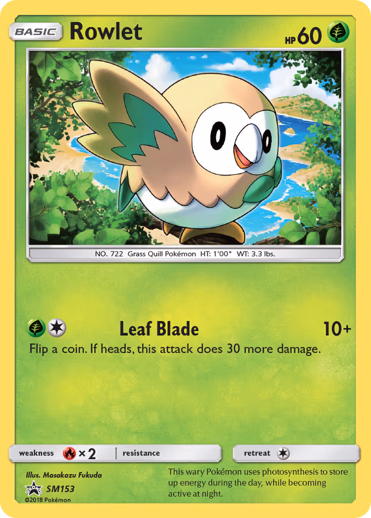 Rowlet SM153 Pokemon card