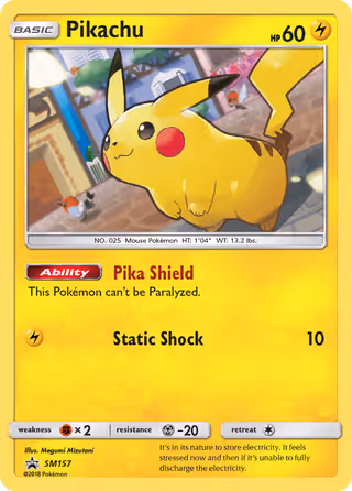 Pikachu SM157 Pokemon card