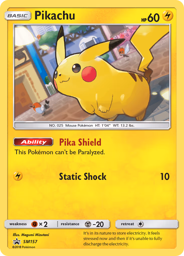 Pikachu SM157 Pokemon card