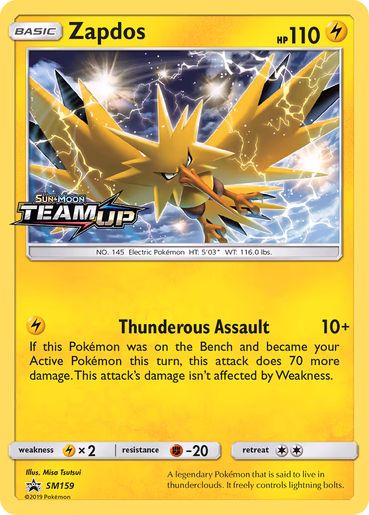 Zapdos SM159 Pokemon card