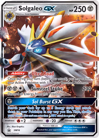 Solgaleo GX SM16 Pokemon card