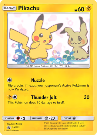Pikachu SM162 Pokemon card