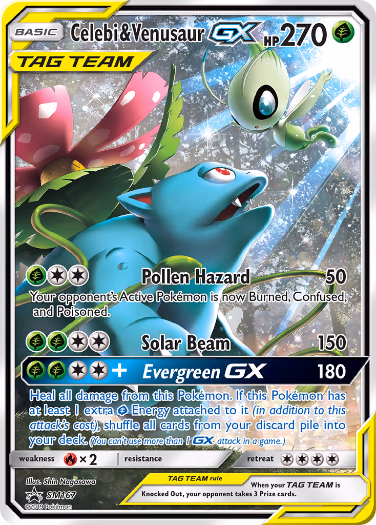 Celebi & Venusaur GX SM167 Pokemon card