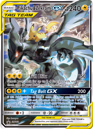 Pikachu & Zekrom GX SM168 Pokemon card