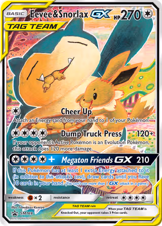 Eevee & Snorlax GX SM169 Pokemon card