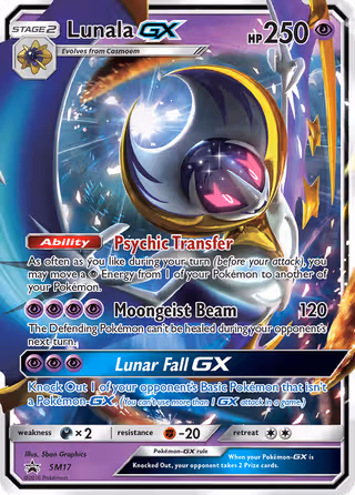 Lunala GX SM17 Pokemon card