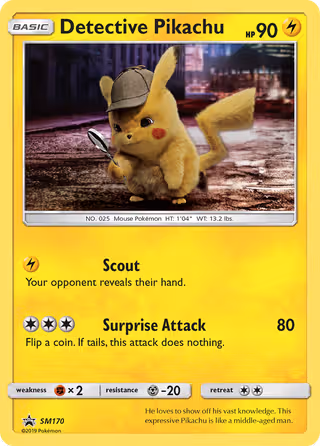 Detective Pikachu SM170 Pokemon card