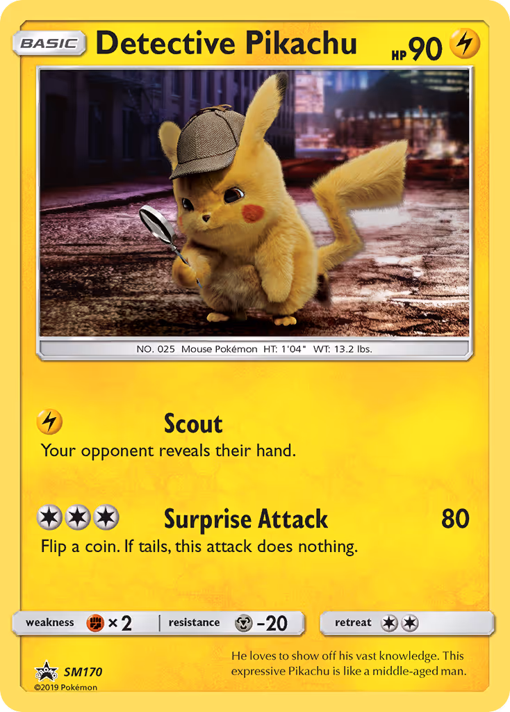 Detective Pikachu SM170 Pokemon card