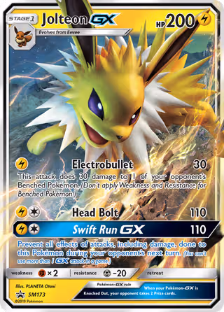 Jolteon GX SM173 Pokemon card