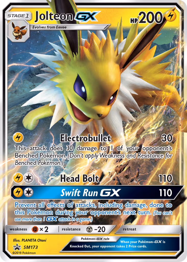 Jolteon GX SM173 Pokemon card
