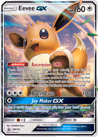 Eevee GX SM174 Pokemon card