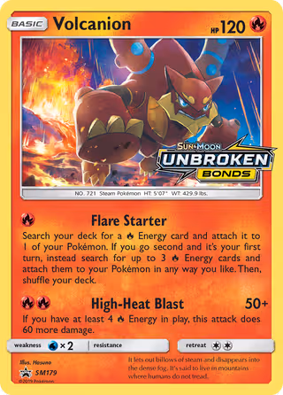 Volcanion SM179 Pokemon card