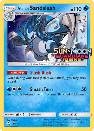 Alolan Sandslash SM18 Pokemon card