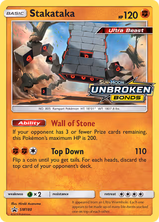 Stakataka SM180 Pokemon card