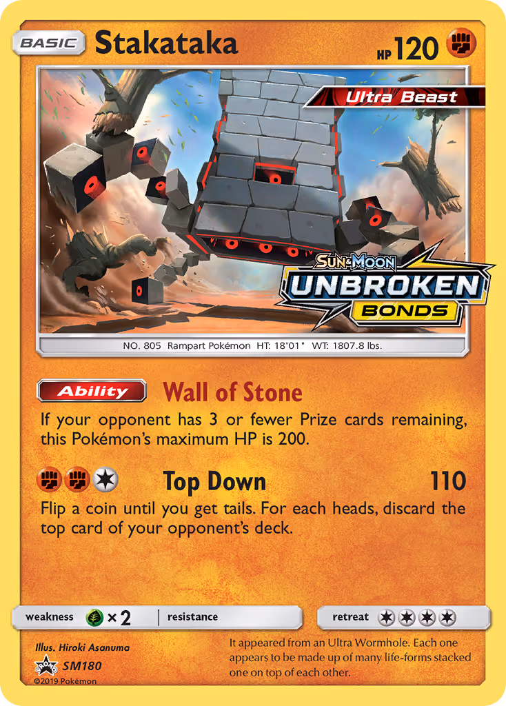 Stakataka SM180 Pokemon card