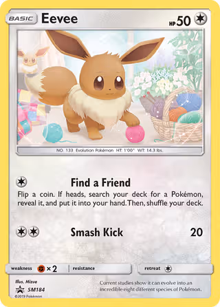 Eevee SM184 Pokemon card