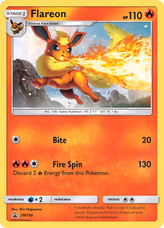 Flareon SM186 Pokemon card