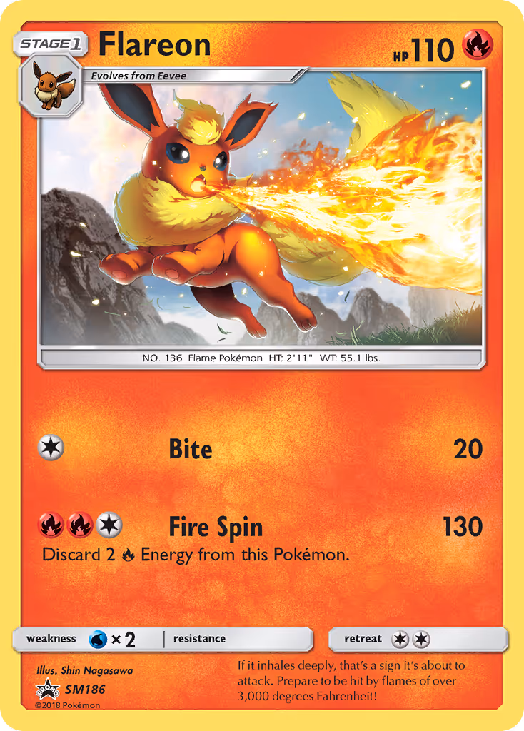 Flareon SM186 Pokemon card