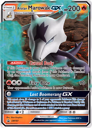 Alolan Marowak GX SM187 Pokemon card