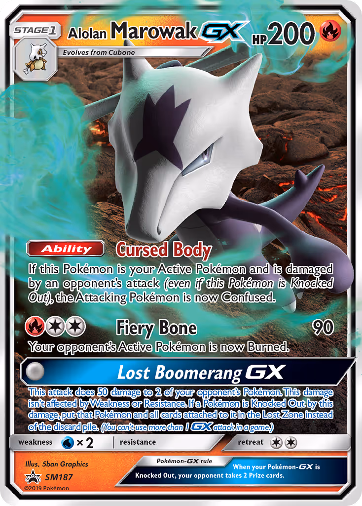 Alolan Marowak GX SM187 Pokemon card