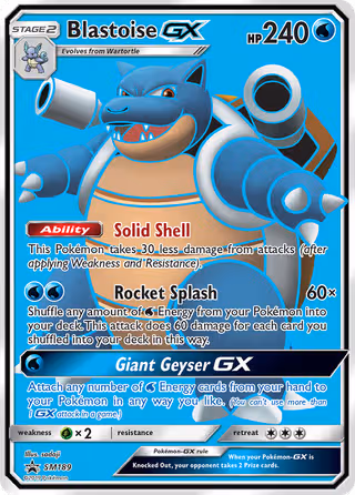 Blastoise GX SM189 Pokemon card